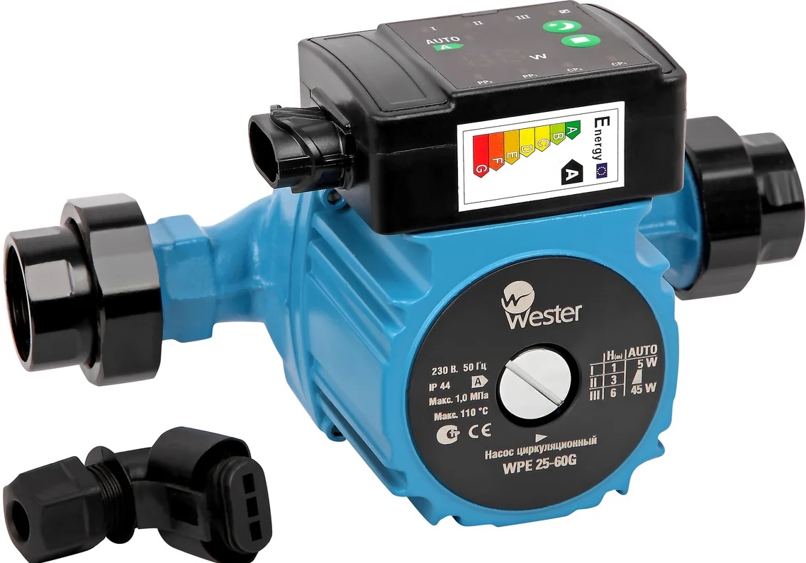 Насос циркуляционный Wester WPE 25-60G с гайками