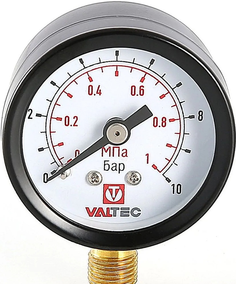 Манометр с нижним подключением для подпиточного клапана Valtec (d40, 1/8", 0-10 бар)