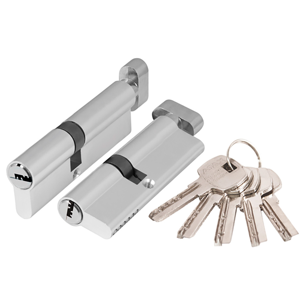 Цилиндровый механизм Ajax (AX202/100) AX2002Knob100 (40+10+50) с вертушкой CP хром 41297