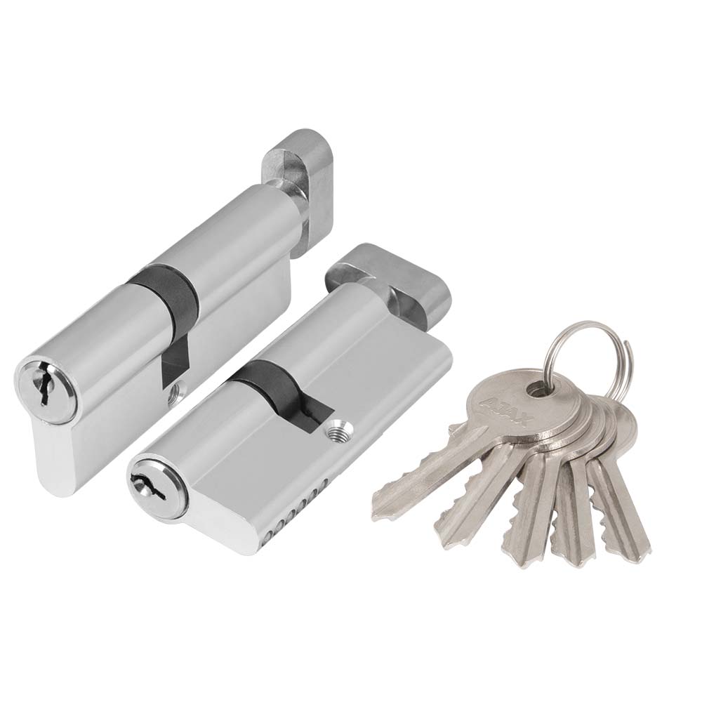 Цилиндровый механизм Ajax (AZ102/100) AZ1002Knob100 (45+10+45) CP хром 44563