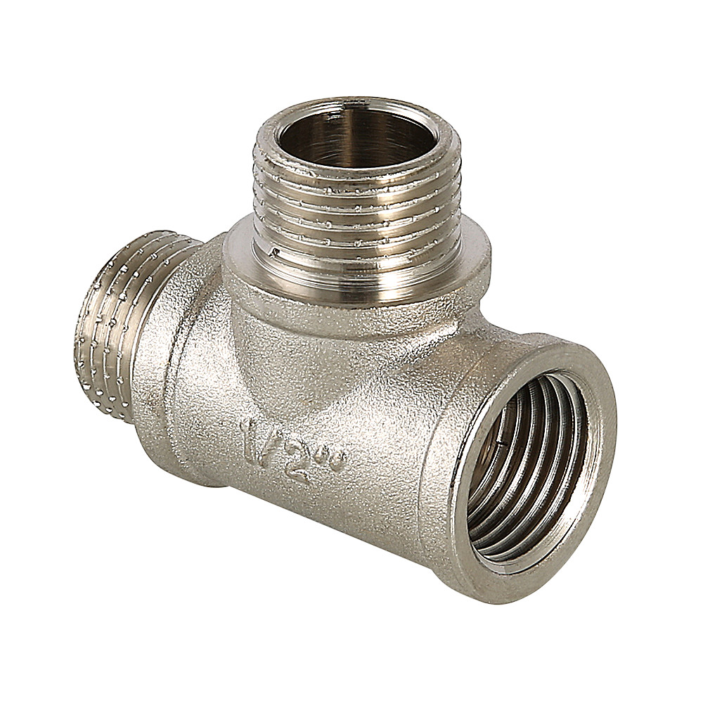 Тройник с двумя переходами на наружную резьбу (нар./нар./внут.) Valtec